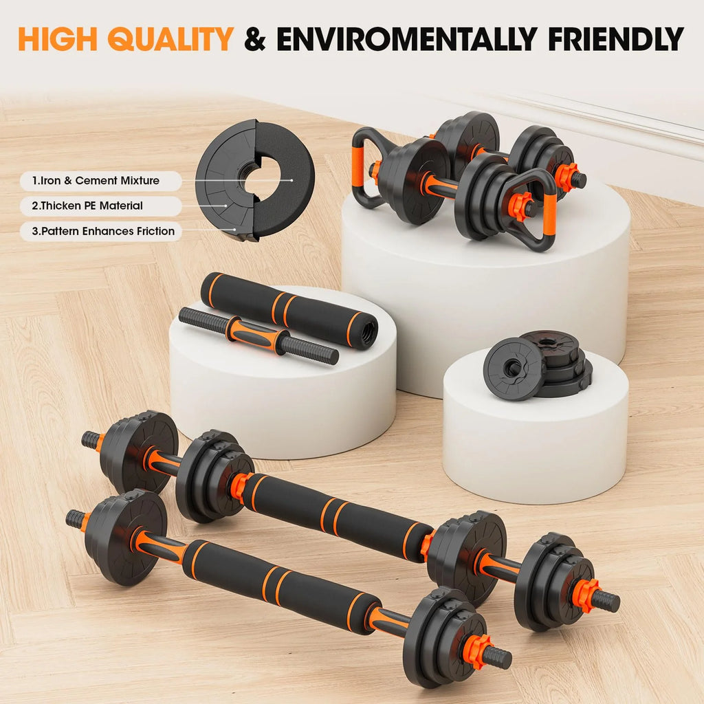 THAILE 4-in-1 Adjustable Dumbbell Set, Multifunctional Workout Equipment for Home Gym, 60 Lbs