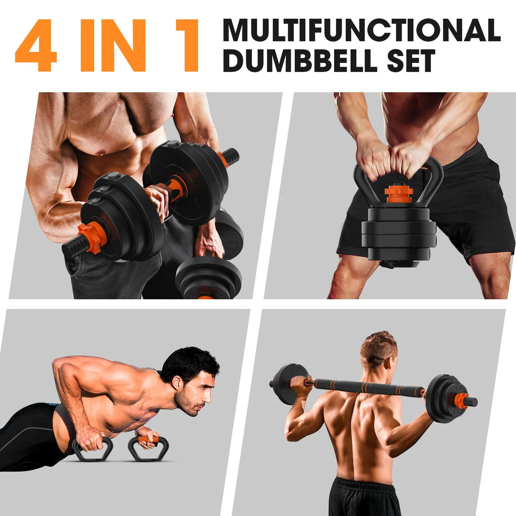 THAILE 4-in-1 Adjustable Dumbbell Set, Multifunctional Workout Equipment for Home Gym, 60 Lbs