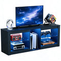 THAILE Television Stand for TVs up to 65", LED TV Stand Entertainment Center with Glass Shelves, 55" x 13.6" x 20.5", Black